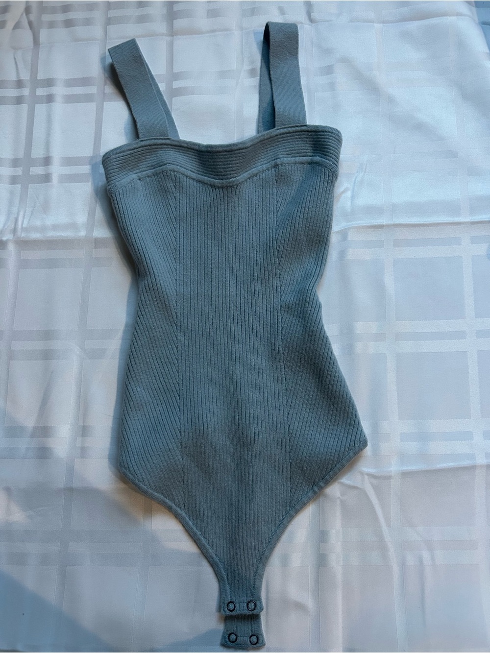Abercrombie & Fitch Slate Blue Ribbed Bodysuit